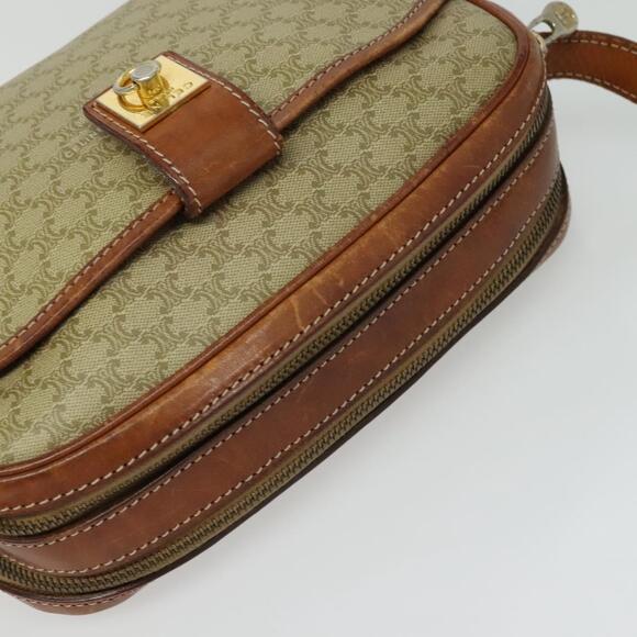 CELINE Macadam Canvas Shoulder Bag Pvc Beige Gold - Picture 6 of 13